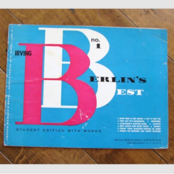 Irving Berlin's No. 1 Beginner Piano Sheet Music Best Student Edition With Words - Picture 1 of 5